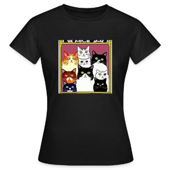 Photo de groupe - T-shirt Femme - noir - Devant - AI Model Female 172 dark (172cm)