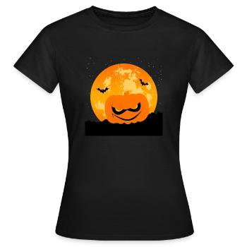 Gruseliger Kürbis - Frauen T-Shirt - Schwarz - Vorne - AI Model Female 172 dark (172cm)