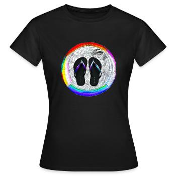 Ils volte-face, religieuse guerrière - T-shirt Femme - noir - Devant - AI Model Female 172 dark (172cm)