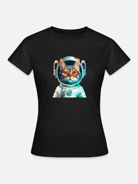 space cat - Frauen T-Shirt - Schwarz