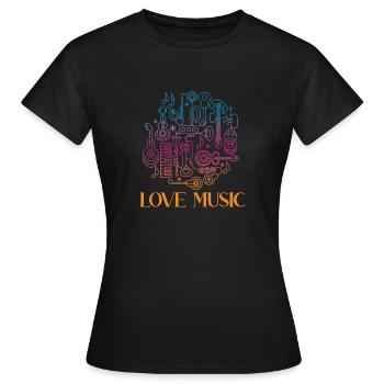 J’aime la musique - T-shirt Femme - noir - Devant - AI Model Female 172 dark (172cm)