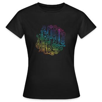 Music Instruments - Women's T-Shirt - black - Front - AI Model Female 172 dark (172cm)