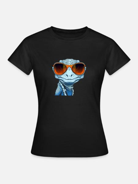 Cool Gecko - Frauen T-Shirt - Schwarz