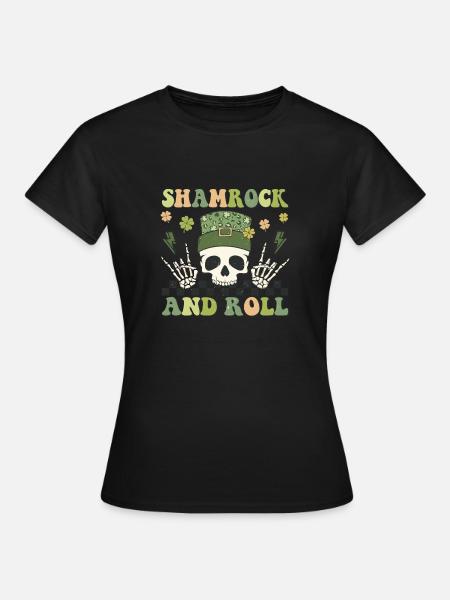 Shamrock and Roll - Frauen T-Shirt - Schwarz