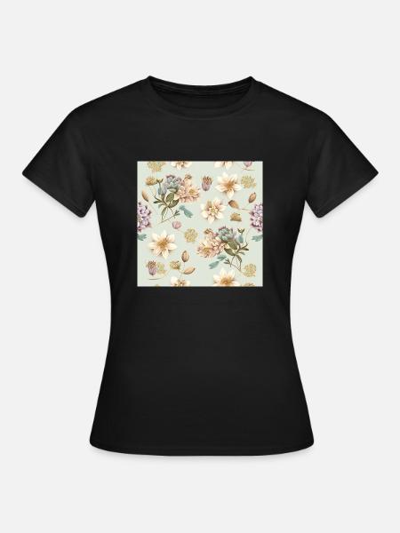 Floral Design 4 - Frauen T-Shirt - Schwarz