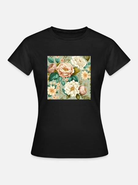 Floral Design 21 - Frauen T-Shirt - Schwarz