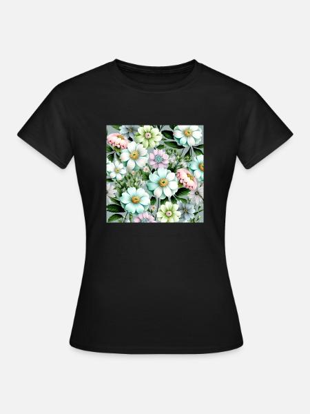 Floral Design 28 - Frauen T-Shirt - Schwarz