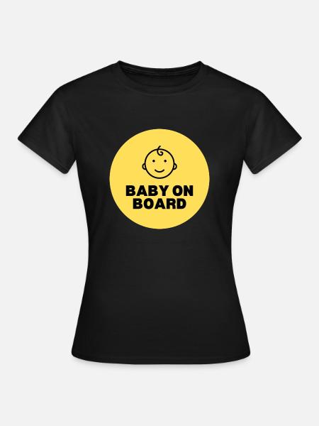 BABY ON BOARD STICKER - T-shirt Femme - noir