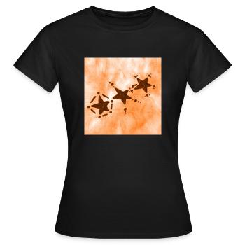3 STARS SMILING ORANGE - Women's T-Shirt - black - Front - AI Model Female 172 dark (172cm)
