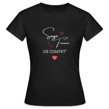sage femme de competition - T-shirt Femme - noir - Devant - AI Model Female 172 dark (172cm)