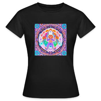 Yeti Mandala Manie - Frauen T-Shirt - Schwarz - Vorne - AI Model Female 172 dark (172cm)