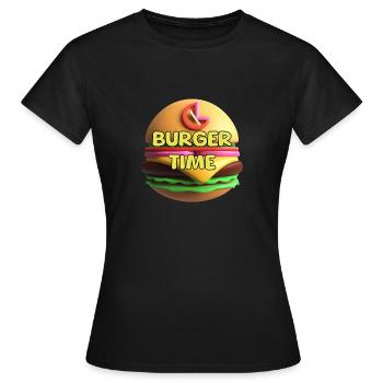 L’HEURE DU BURGER - T-shirt Femme - noir - Devant - AI Model Female 172 dark (172cm)
