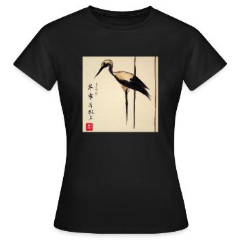 Der Kranich der Zeit - Frauen T-Shirt - Schwarz - Vorne - AI Model Female 172 dark (172cm)