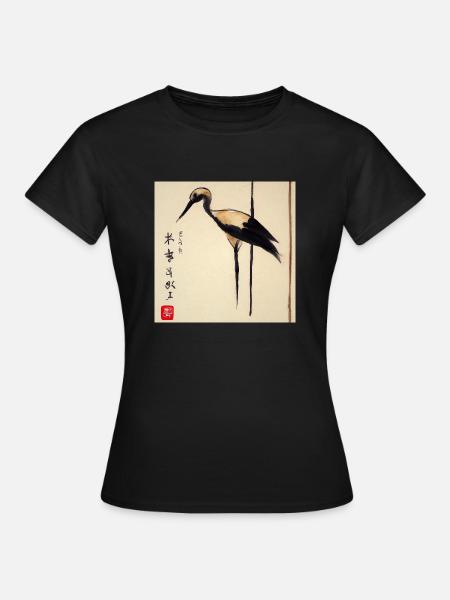 Der Kranich der Zeit - Frauen T-Shirt - Schwarz