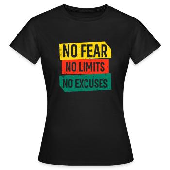 Pas de peur Pas de limites Pas d’excuses - T-shirt Femme - noir - Devant - AI Model Female 172 dark (172cm)