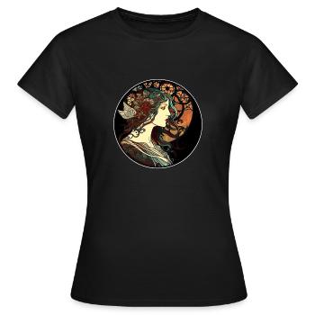 Mystischer Frauen-Jugendstil-Weg - Frauen T-Shirt - Schwarz - Vorne - AI Model Female 172 dark (172cm)