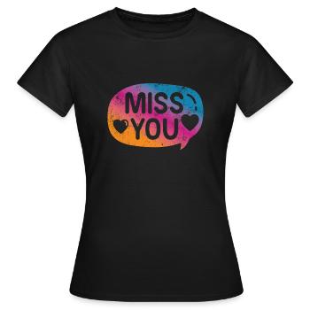 Tu me manque - T-shirt Femme - noir - Devant - AI Model Female 172 dark (172cm)