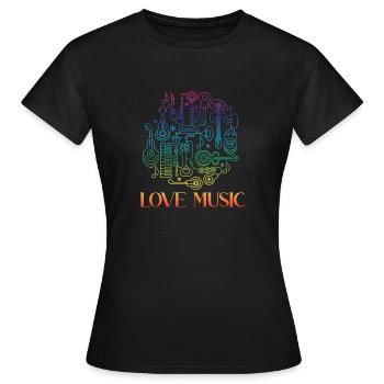 J’aime la musique - T-shirt Femme - noir - Devant - AI Model Female 172 dark (172cm)