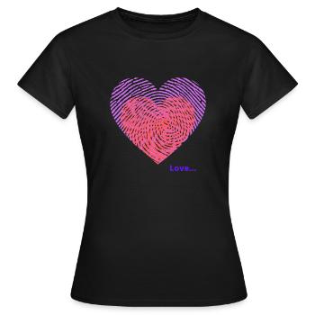 Heart - Fingerprints - Women's T-Shirt - black - Front - AI Model Female 172 dark (172cm)