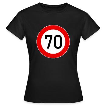 Tempo 70 - Frauen T-Shirt - Schwarz - Vorne - AI Model Female 172 dark (172cm)