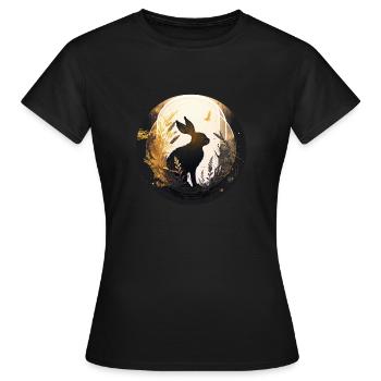 Lapin du nouvel an. - T-shirt Femme - noir - Devant - AI Model Female 172 dark (172cm)