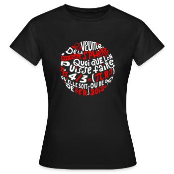 Volume de la sphère - T-shirt Femme - noir - Devant - AI Model Female 172 dark (172cm)