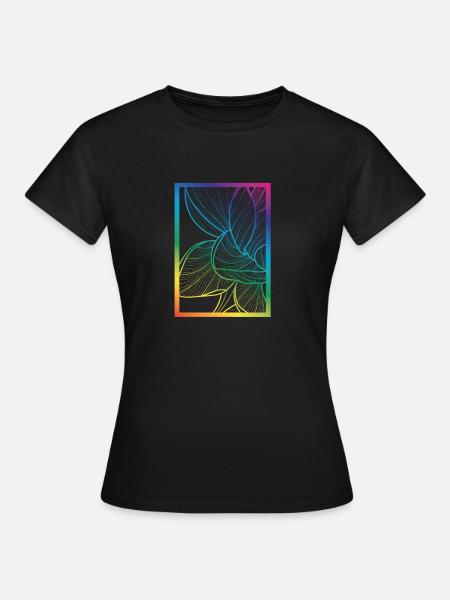 Lotus Lotusblume - Frauen T-Shirt - Schwarz