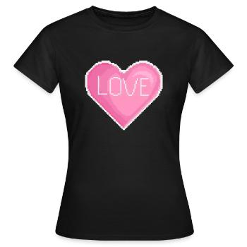 Herz - Frauen T-Shirt - Schwarz - Vorne - AI Model Female 172 dark (172cm)