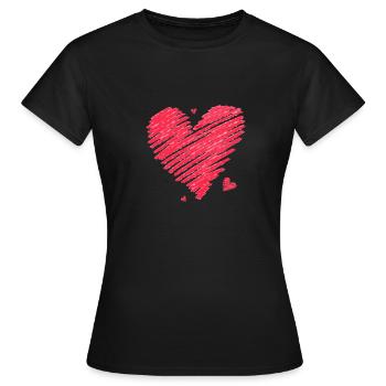 14 Fév Be My Valentine Joyeuse Saint-Valentin 01 - T-shirt Femme - noir - Devant - AI Model Female 172 dark (172cm)