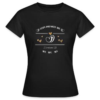 Conception chrétienne Les promesses de Dieu sont oui - T-shirt Femme - noir - Devant - AI Model Female 172 dark (172cm)