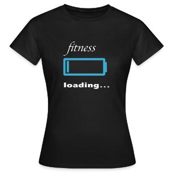 Chargement de fitness... - T-shirt Femme - noir - Devant - AI Model Female 172 dark (172cm)