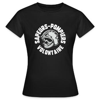 Sapeur -pompier volontaire - T-shirt Femme - noir - Devant - AI Model Female 172 dark (172cm)