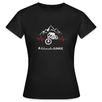 Grand motif de vététiste pour les accros à l’adrénaline - T-shirt Femme - noir - Devant - AI Model Female 172 dark (172cm)