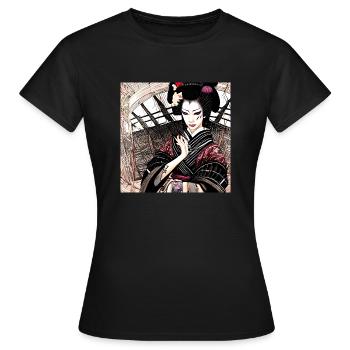 Geisha sombre sombre mystérieuse femme japonaise - T-shirt Femme - noir - Devant - AI Model Female 172 dark (172cm)