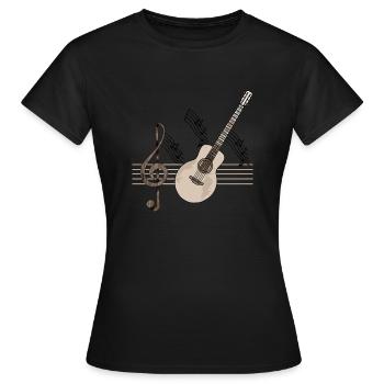Guitare - T-shirt Femme - noir - Devant - AI Model Female 172 dark (172cm)