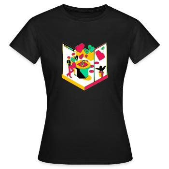 En amoureux - T-shirt Femme - noir - Devant - AI Model Female 172 dark (172cm)