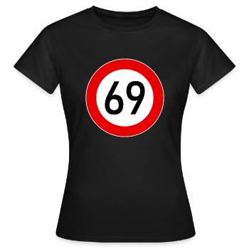Tempo 69 - Frauen T-Shirt - Schwarz - Vorne - AI Model Female 172 dark (172cm)