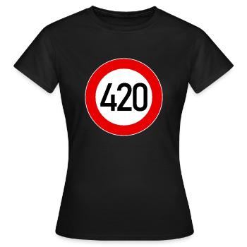 Tempo 420 - Frauen T-Shirt - Schwarz - Vorne - AI Model Female 172 dark (172cm)