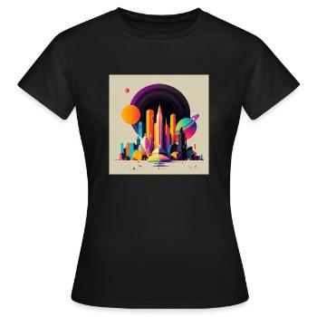 Colonisation de Saturne - T-shirt Femme - noir - Devant - AI Model Female 172 dark (172cm)