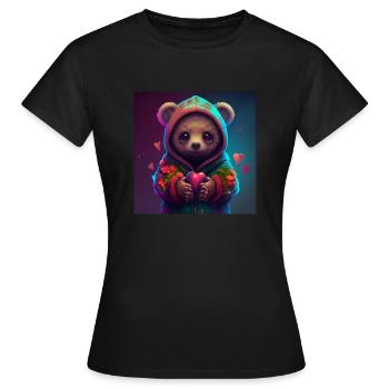 adorable cute teddy bear - Frauen T-Shirt - Schwarz - Vorne - AI Model Female 172 dark (172cm)