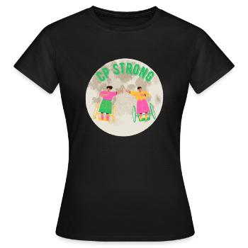 CP Fort - T-shirt Femme - noir - Devant - AI Model Female 172 dark (172cm)