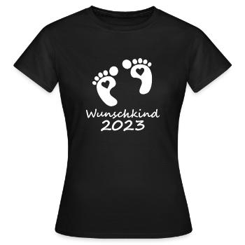 Wunschkind 2023 - Frauen T-Shirt - Schwarz - Vorne - AI Model Female 172 dark (172cm)