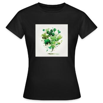 Clover balloon composition - Women's T-Shirt - black - Front - AI Model Female 172 dark (172cm)