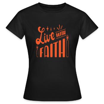 Vivre avec foi - T-shirt Femme - noir - Devant - AI Model Female 172 dark (172cm)