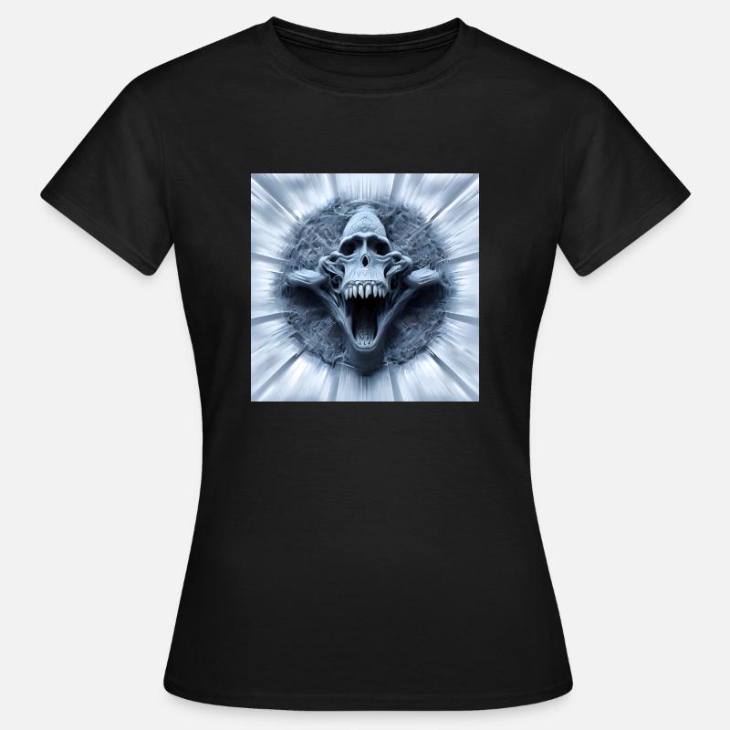 Affenschädel, Monkey Skull, Schädel, Digital Art - Women's T-Shirt - black