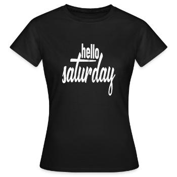 bonjour samedi - T-shirt Femme - noir - Devant - AI Model Female 172 dark (172cm)