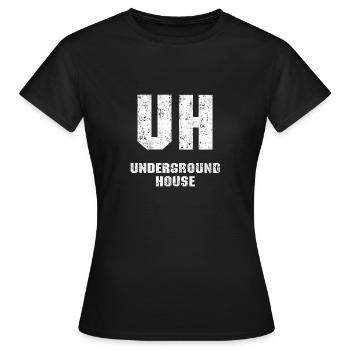 Underground House White Grunge - Frauen T-Shirt - Schwarz - Vorne - AI Model Female 172 dark (172cm)