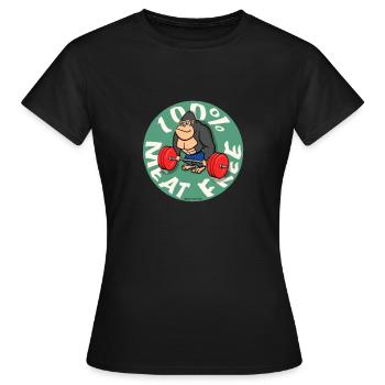 100% fleischfrei - Frauen T-Shirt - Schwarz - Vorne - AI Model Female 172 dark (172cm)