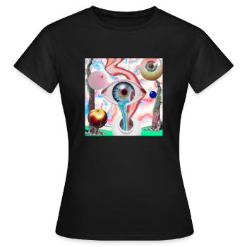 A test design - Women's T-Shirt - black - Front - AI Model Female 172 dark (172cm)