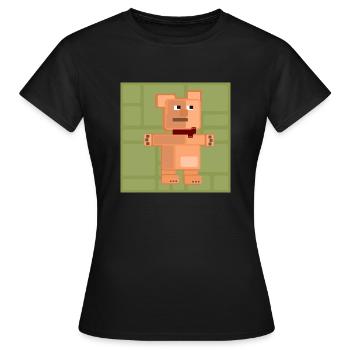 Ourson PixelArt - T-shirt Femme - noir - Devant - AI Model Female 172 dark (172cm)